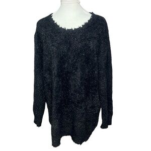 Free People Sandrine Rose Gunmetal Sweater Black